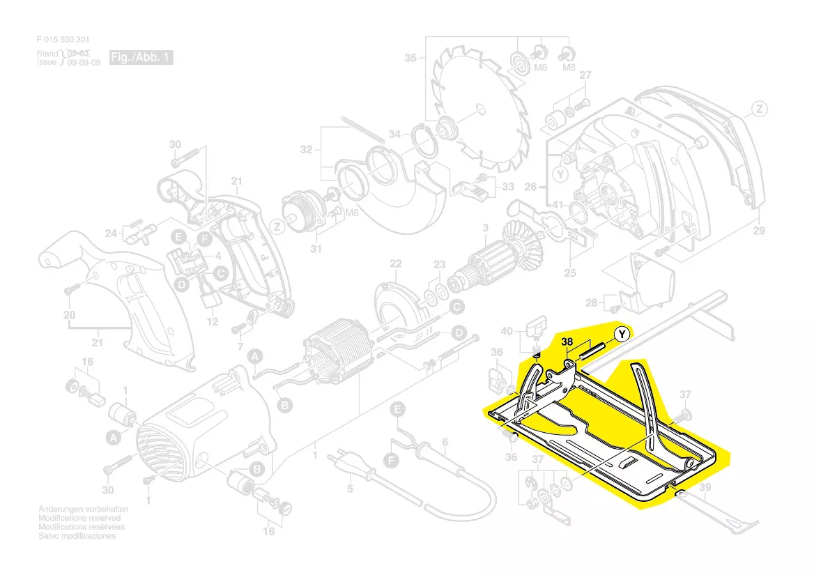 plaque de base 5003, 5066, 5166 Skil